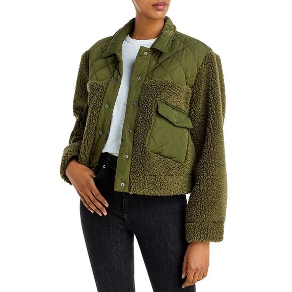 Rails 'Peyton' Green Mixed Media Jacket Size M - Picture 1 of 5